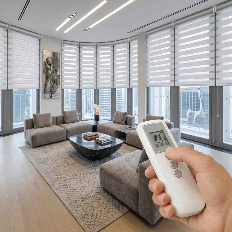 Motorized Blinds fitted in a Dubai home