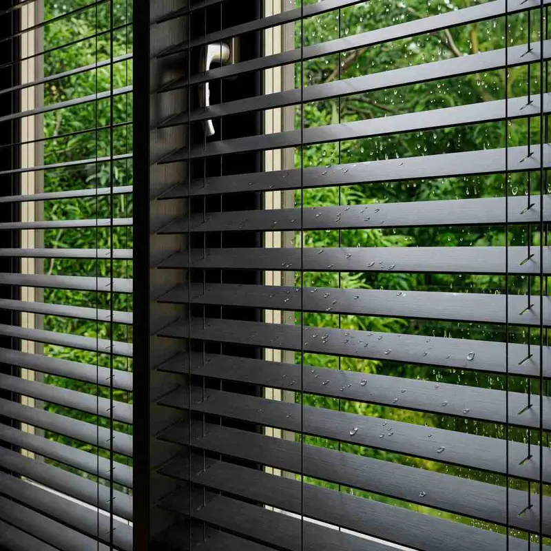 Wood Venetian Blinds fitted in a Dubai home